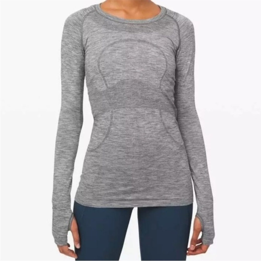 lululemon athletica Long Sleeve Seamless Heathered Top - Gray